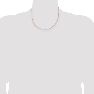 14K Rose Gold Solid Polished Spiga with Lobster Clasp Chain (Style RSC40-18)