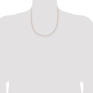 14K Rose Gold Solid Polished Spiga with Lobster Clasp Chain (Style RSC40-20)