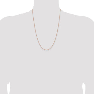 14K Rose Gold Solid Polished Spiga with Lobster Clasp Chain (Style RSC41-24)