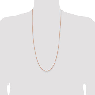 14K Rose Gold Solid Polished Spiga with Lobster Clasp Chain (Style RSC42-30)