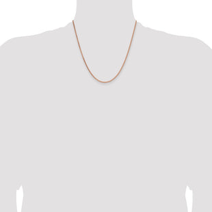 14K Rose Gold Solid Polished Spiga with Lobster Clasp Chain (Style RSC43-20)