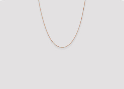 14K Rose Gold Box Link with Lobster Clasp Chain (Style RSC44-22)