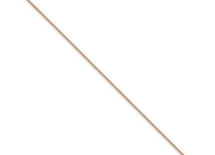 14K Rose Gold Box Link with Lobster Clasp Bracelet, 7 x 0.95mm