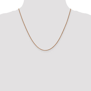 14K Rose Gold Diamond-cut Spiga with Lobster Clasp Chain (Style RSC5-20)