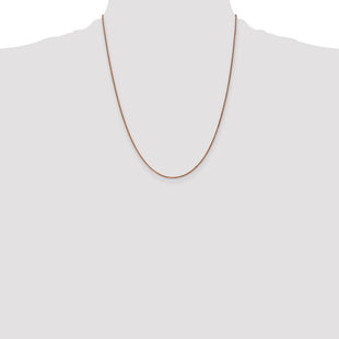 14K Rose Gold Diamond-cut Spiga with Lobster Clasp Chain (Style RSC5-22)