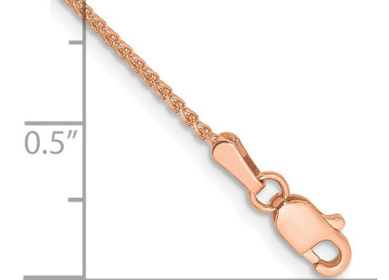 14K Rose Gold Diamond-cut Spiga with Lobster Clasp Chain, 7 x 1.25mm