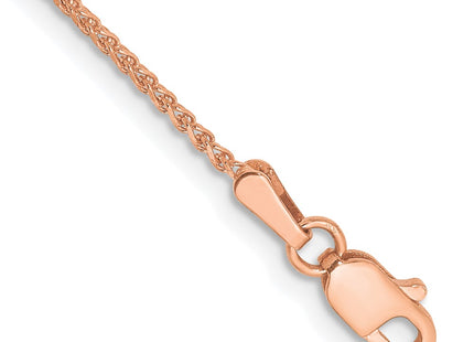 14K Rose Gold Diamond-cut Spiga with Lobster Clasp Chain, 7 x 1.25mm