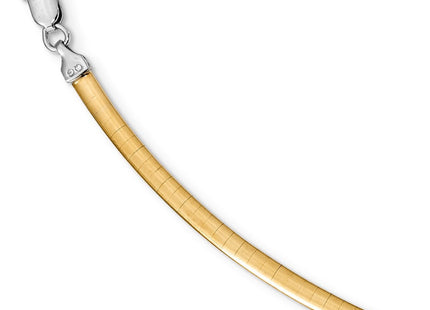 Sterling Silver Gold-pltd Reversible w/2in ext Cubetto Chain (Style RSM3-16)