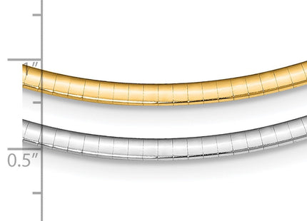 Sterling Silver Gold-pltd Reversible w/2in ext Cubetto Chain (Style RSM3-16)
