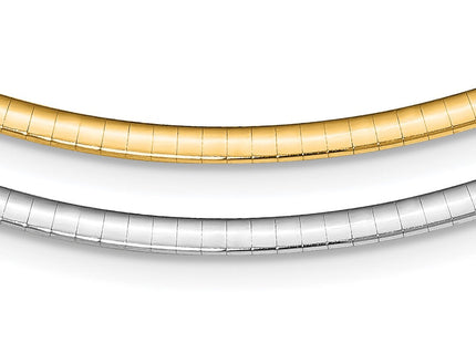 Sterling Silver Gold-pltd Reversible w/2in ext Cubetto Chain (Style RSM3-16)