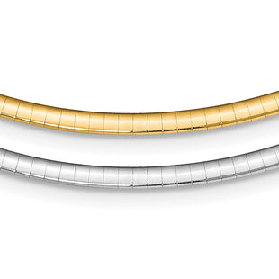 Sterling Silver Gold-pltd Reversible w/2in ext Cubetto Chain (Style RSM3-16)