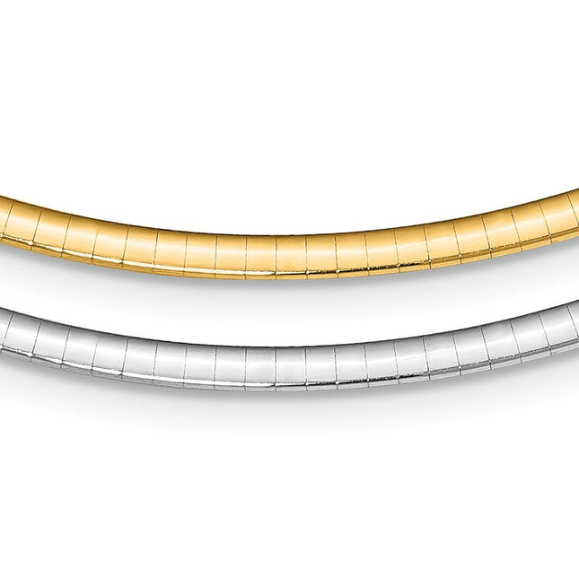 Sterling Silver Gold-pltd Reversible w/2in ext Cubetto Chain
