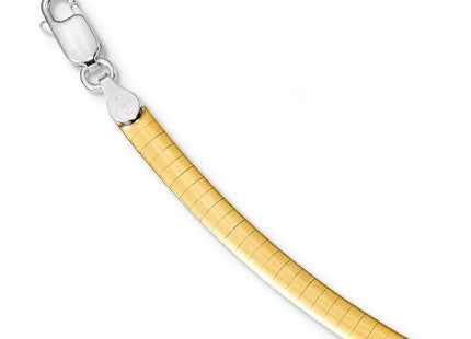 Sterling Silver Gold-plated Reversible w/2in ext Cubetto Chain (Style RSM4-16)