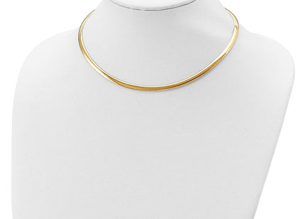 Sterling Silver Gold-plated Reversible w/2in ext Cubetto Chain (Style RSM4-16)
