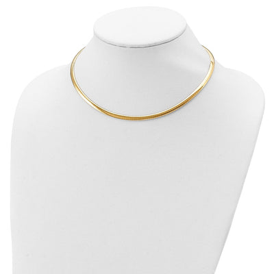 Sterling Silver Gold-plated Reversible w/2in ext Cubetto Chain, 18 x 4mm