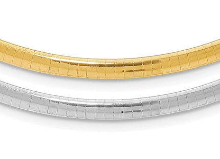 Sterling Silver Gold-plated Reversible w/2in ext Cubetto Chain (Style RSM4-16)