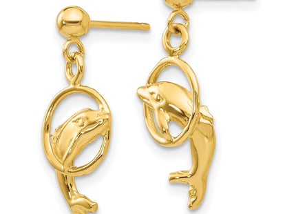14k Yellow Gold Earrings Style S1125 - Classique Jewelry Inc.
