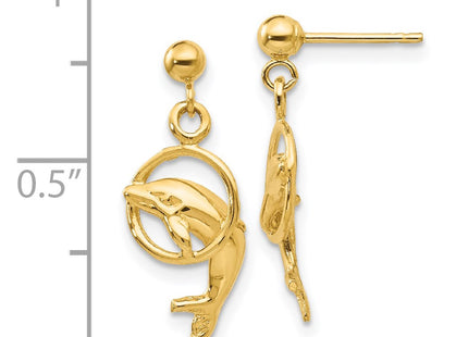 14k Yellow Gold Earrings Style S1125 - Classique Jewelry Inc.