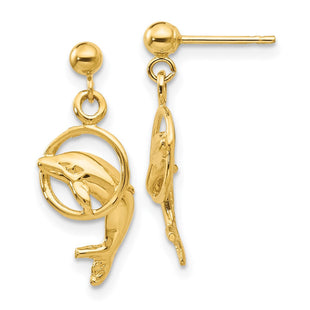 14k Dolphin Earrings (Style S1125)