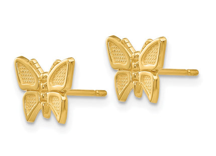 14K gold butterfly earrings, alternate view