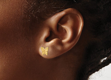 14K gold butterfly earrings, another view