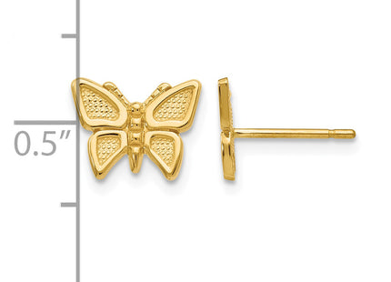 14k Polished Butterfly Post Earrings, 7 x 9mm