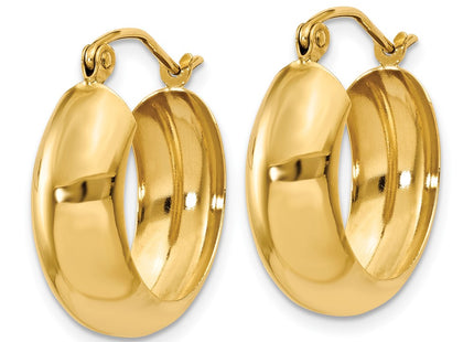 14K gold hoop earrings, alternate view