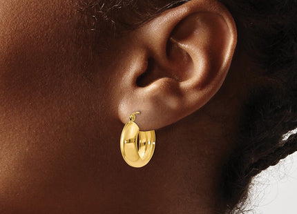 14K gold hoop earrings, another view