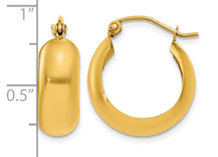 14K gold hoop earrings, further view