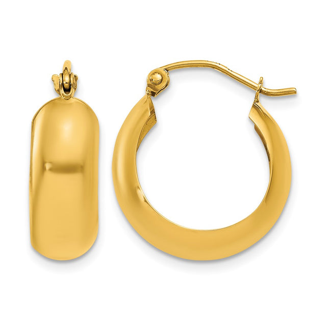 14K Hoop Earrings, 19 x 7mm