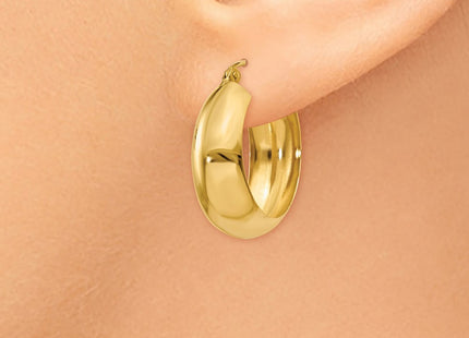 14K gold hoop earrings, another view