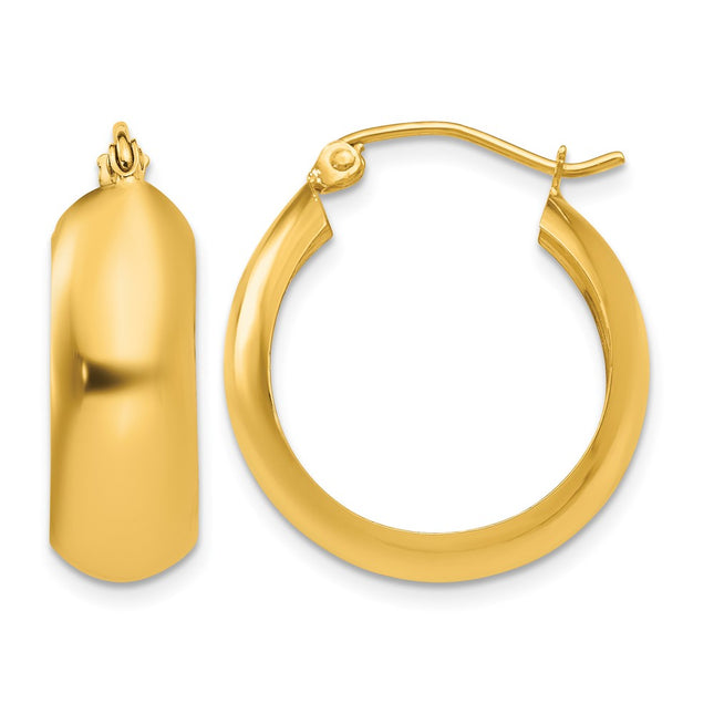 14K Hoop Earrings, 14 x 7mm