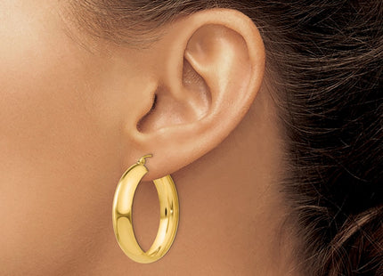 14K gold hoop earrings, another view