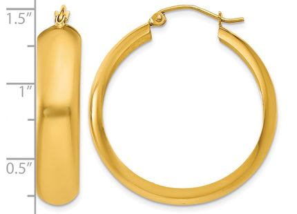 14K gold hoop earrings, further view