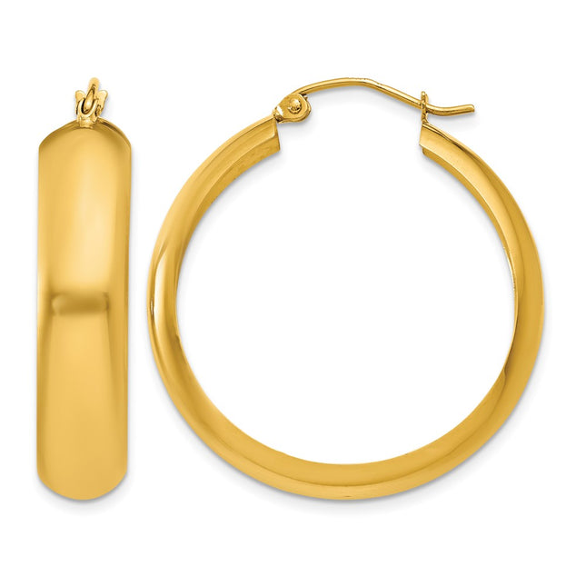 14K Hoop Earrings, 18 x 7mm