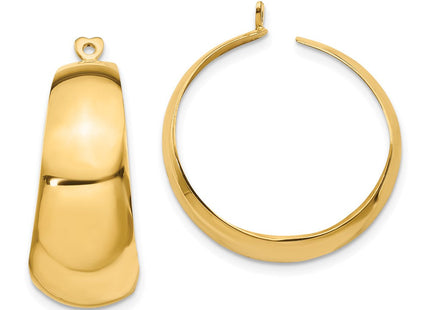 14k Polished Hoop Earring Jackets (Style S1390)