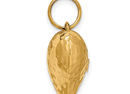 14K gold heart pendant, alternate view