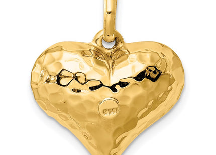 14K gold heart pendant, further view