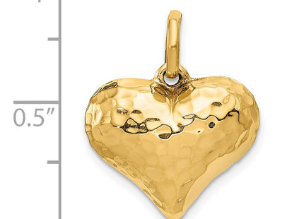 14K gold heart pendant, another view