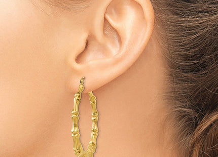 14K gold hoop earrings, another view