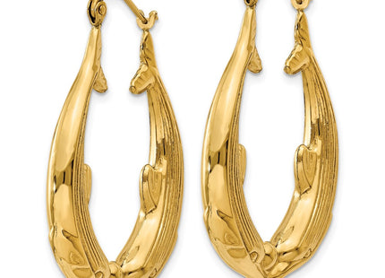 14K gold hoop earrings, alternate view