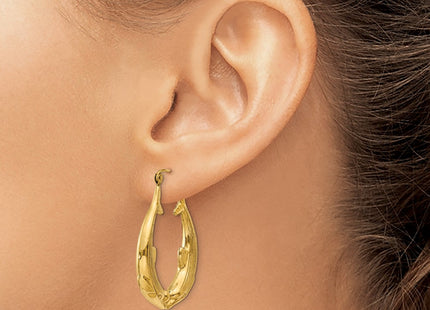 14K gold hoop earrings, another view