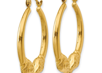 14K gold hoop earrings, alternate view
