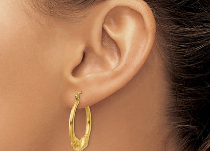 14K gold hoop earrings, another view