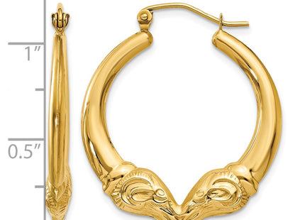 14K gold hoop earrings, further view