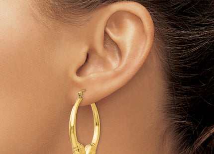 14k Polished Ram Hoop Earrings, 35.75 x 5mm