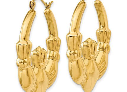 14K gold hoop earrings, alternate view