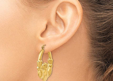14K gold hoop earrings, another view