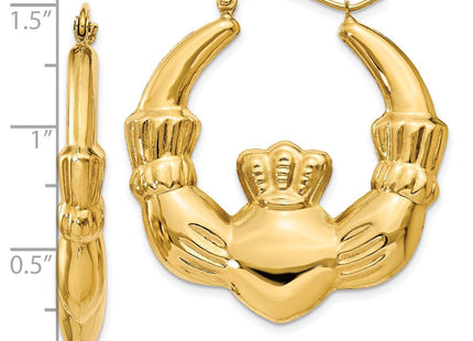 14K gold hoop earrings, further view