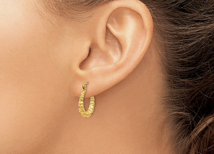 14K gold hoop earrings, another view